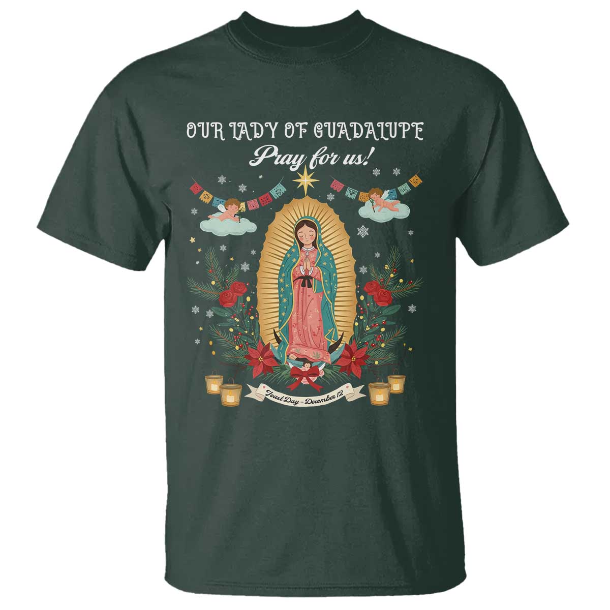 Virgin Mary T Shirt Our Lady Of Guadalupe Pray For Us - Wonder Print Shop