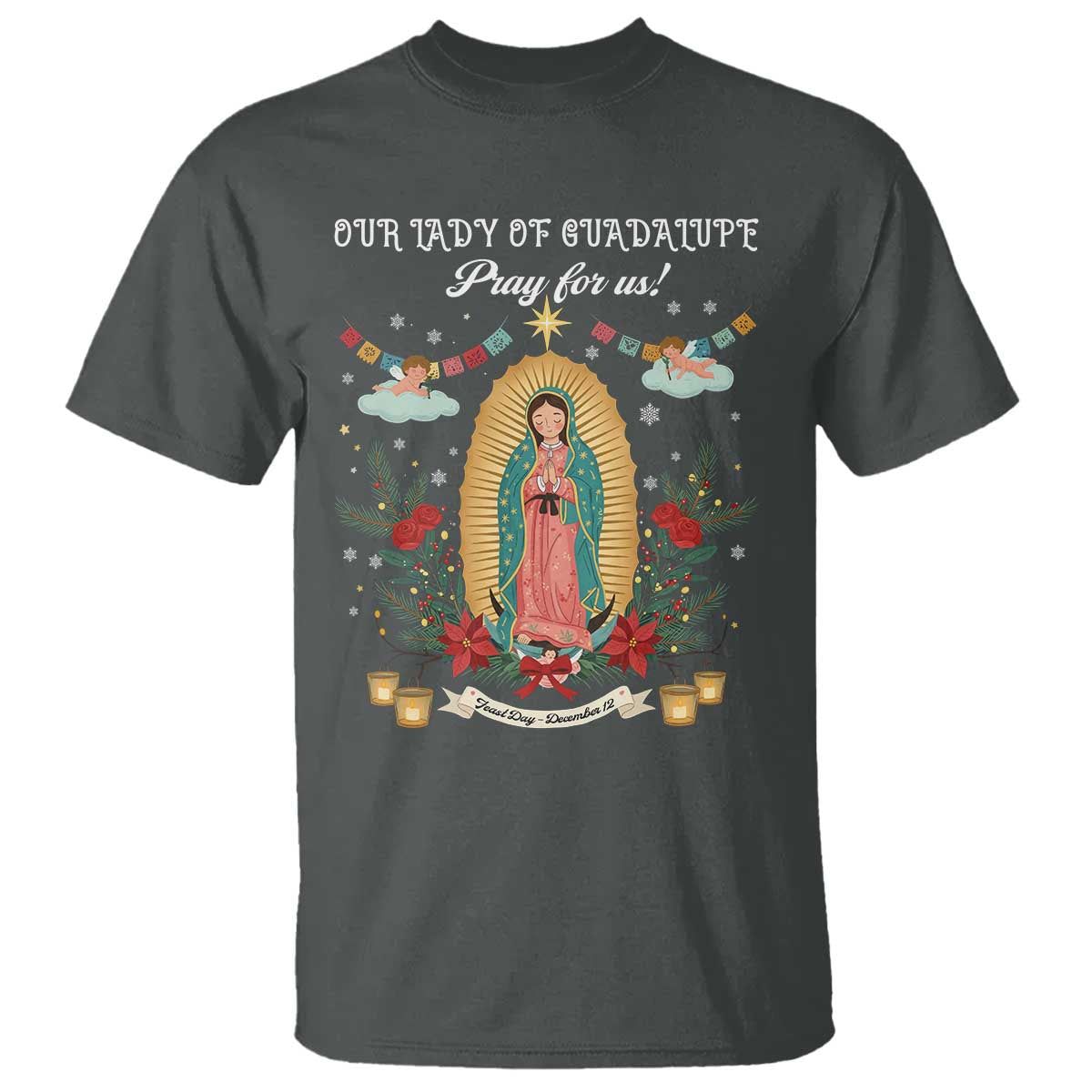 Virgin Mary T Shirt Our Lady Of Guadalupe Pray For Us - Wonder Print Shop