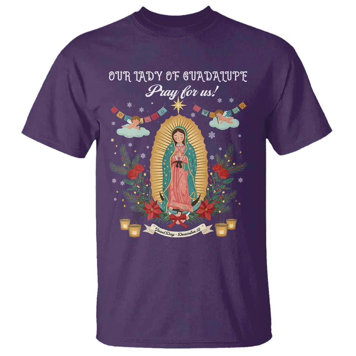 Virgin Mary T Shirt Our Lady Of Guadalupe Pray For Us - Wonder Print Shop