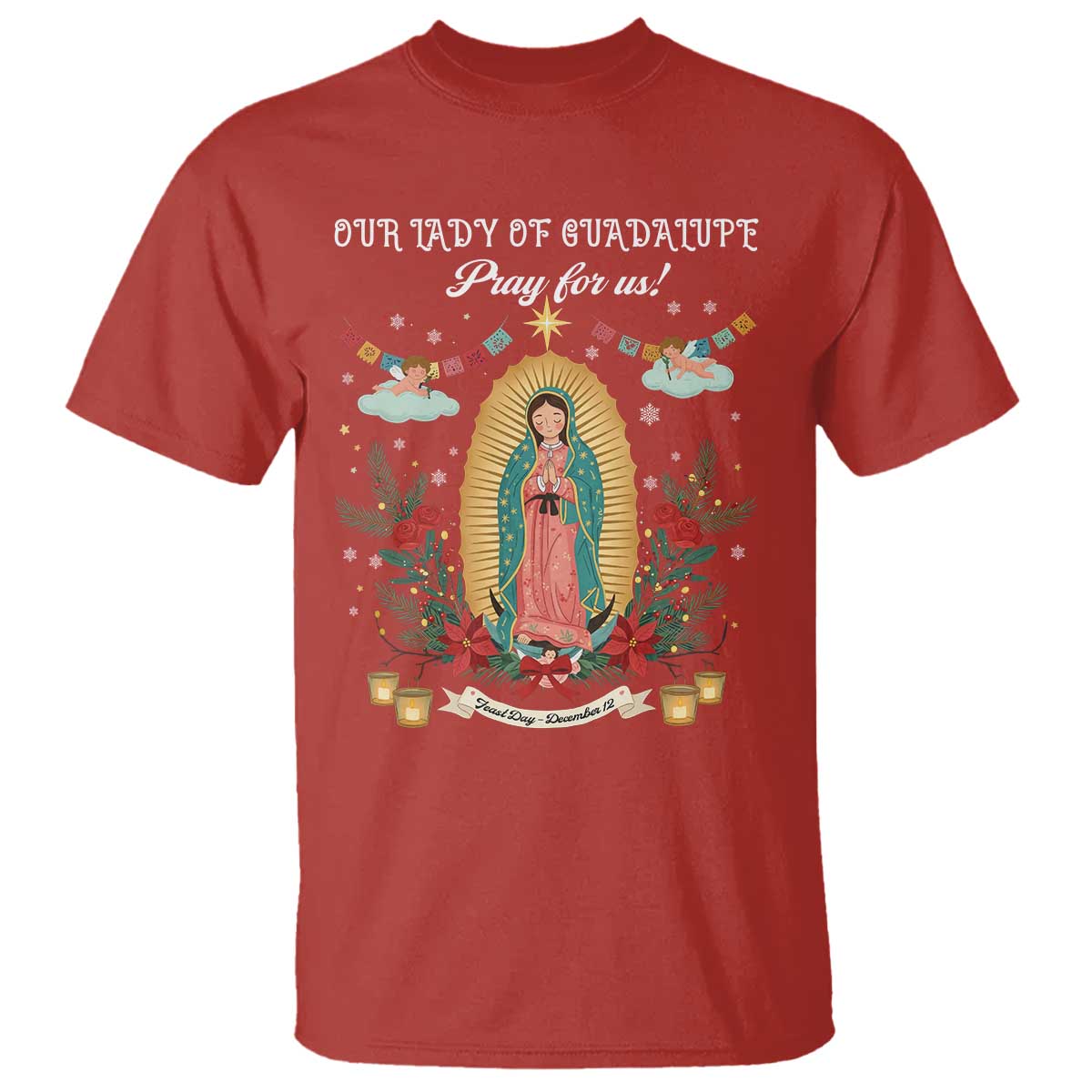 Virgin Mary T Shirt Our Lady Of Guadalupe Pray For Us - Wonder Print Shop