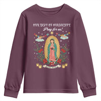 Virgin Mary Youth Sweatshirt Our Lady Of Guadalupe Pray For Us - Wonder Print Shop
