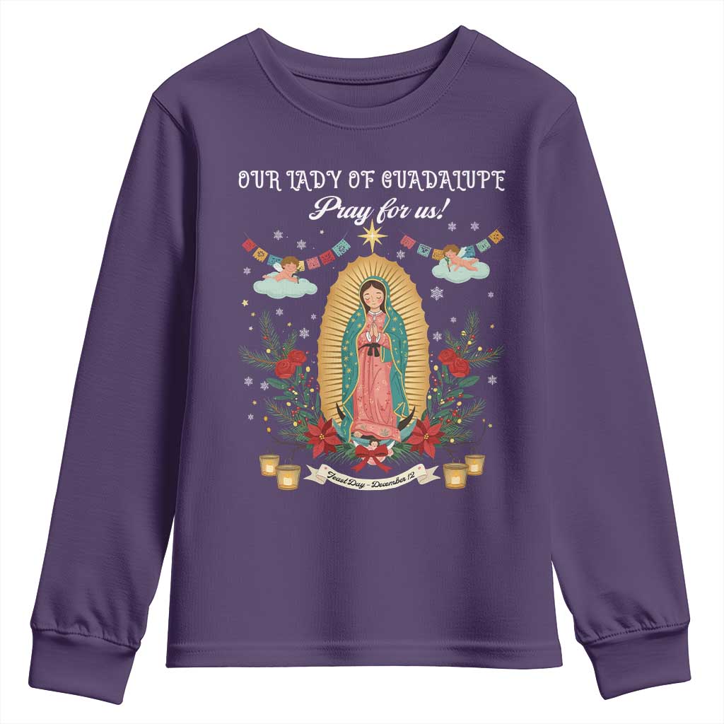 Virgin Mary Youth Sweatshirt Our Lady Of Guadalupe Pray For Us - Wonder Print Shop