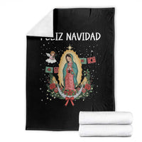 Our Lady of Guadalupe Christmas Throw Blanket Feliz Navidad - Wonder Print Shop