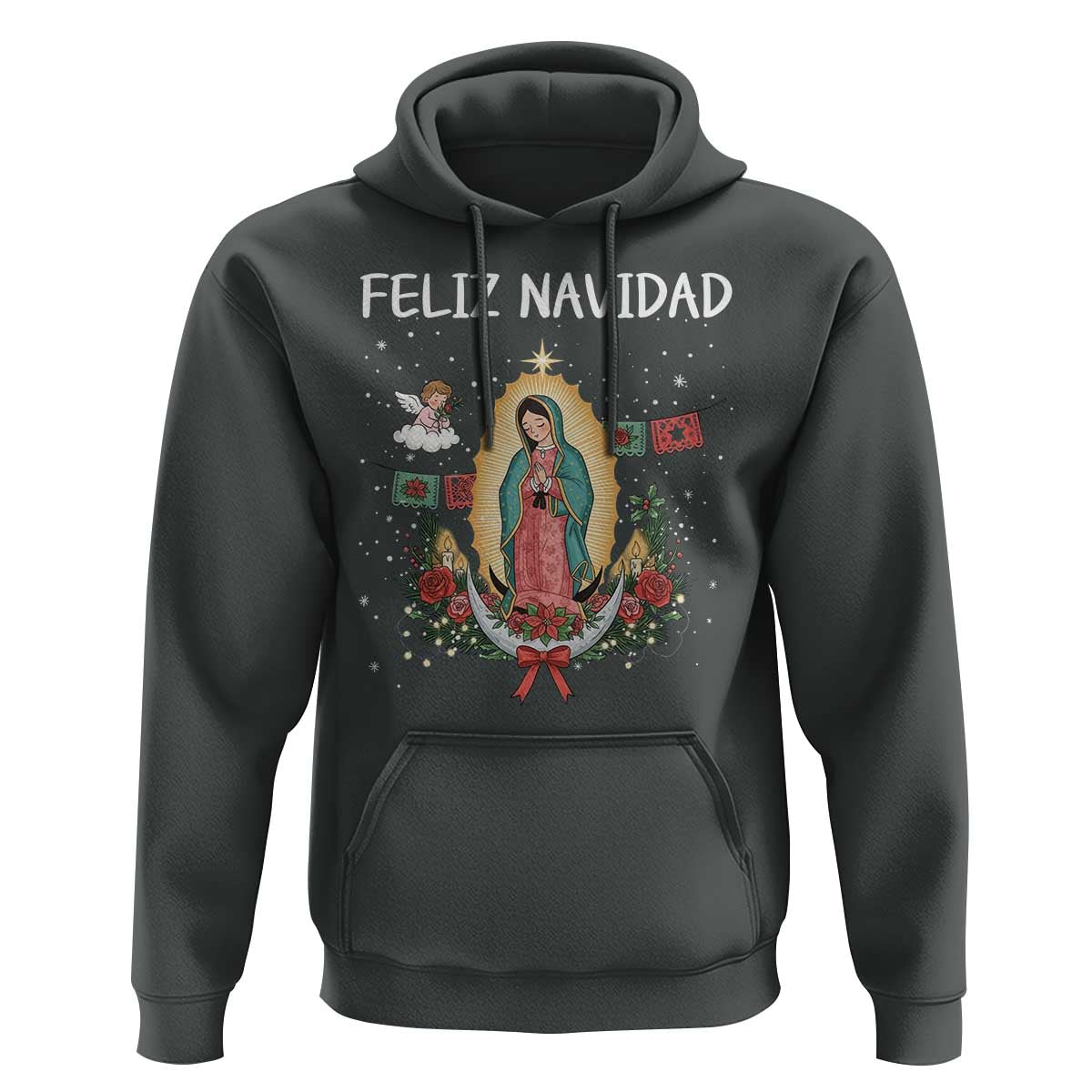 Our Lady of Guadalupe Christmas Hoodie Feliz Navidad - Wonder Print Shop