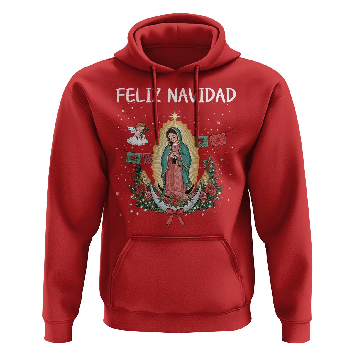 Our Lady of Guadalupe Christmas Hoodie Feliz Navidad - Wonder Print Shop