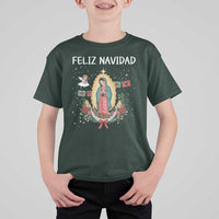 Our Lady of Guadalupe Christmas T Shirt For Kid Feliz Navidad - Wonder Print Shop