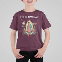 Our Lady of Guadalupe Christmas T Shirt For Kid Feliz Navidad - Wonder Print Shop