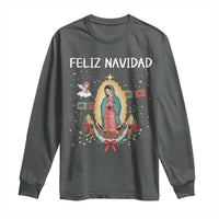 Our Lady of Guadalupe Christmas Long Sleeve Shirt Feliz Navidad - Wonder Print Shop