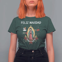 Our Lady of Guadalupe Christmas T Shirt For Women Feliz Navidad - Wonder Print Shop