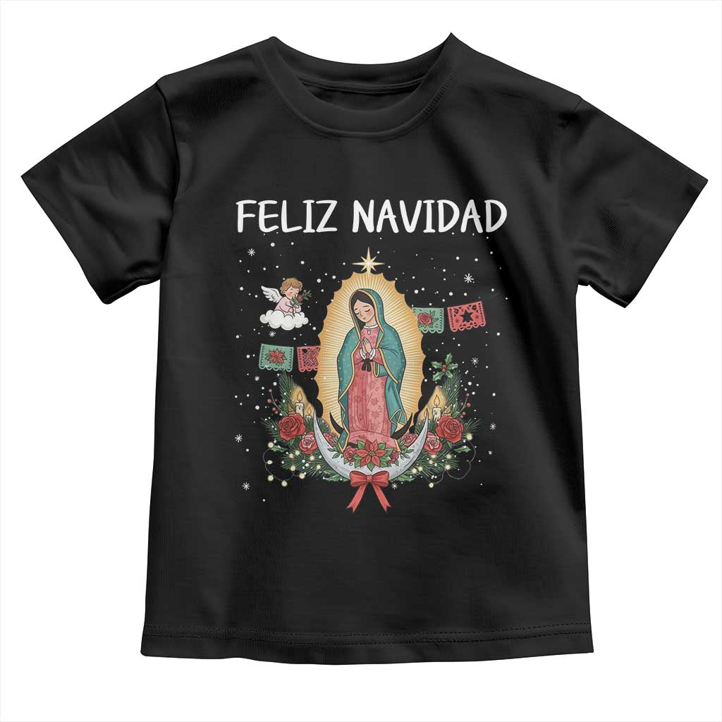 Our Lady of Guadalupe Christmas Toddler T Shirt Feliz Navidad - Wonder Print Shop