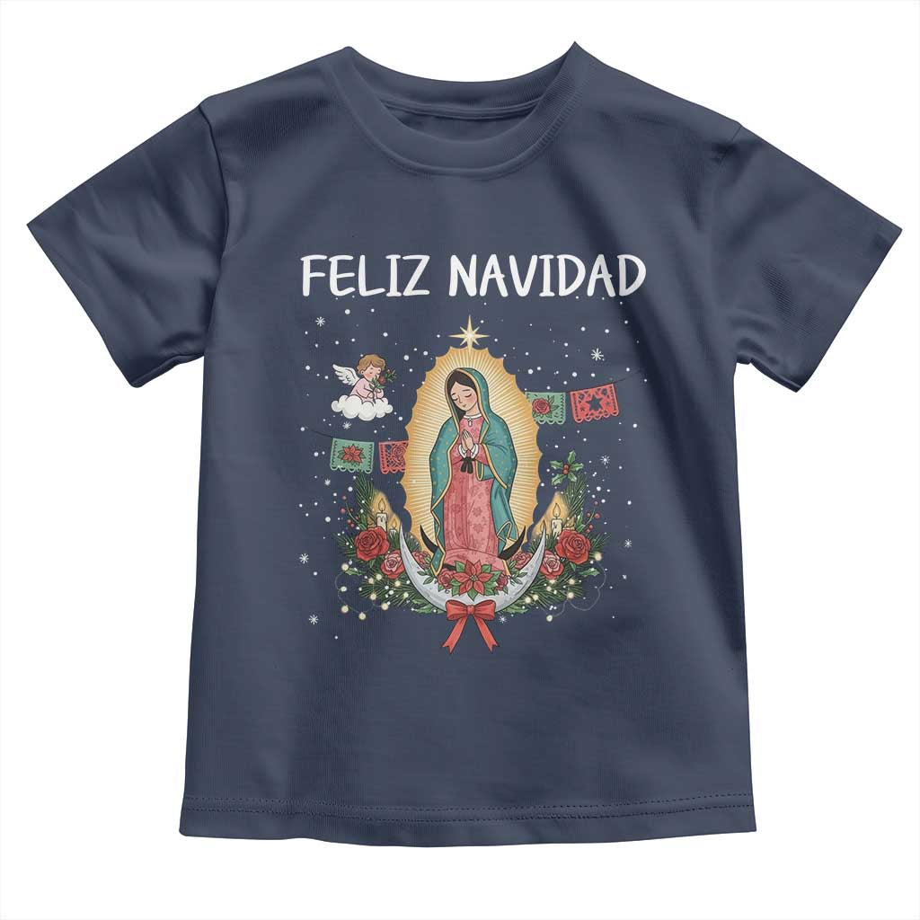 Our Lady of Guadalupe Christmas Toddler T Shirt Feliz Navidad - Wonder Print Shop