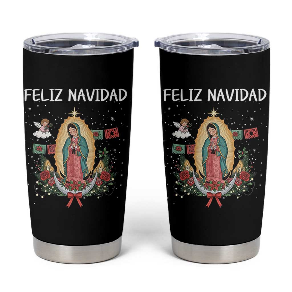 Our Lady of Guadalupe Christmas Tumbler Cup Feliz Navidad - Wonder Print Shop