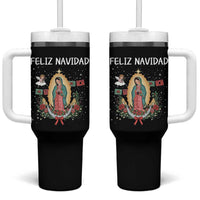 Our Lady of Guadalupe Christmas Tumbler With Handle Feliz Navidad - Wonder Print Shop