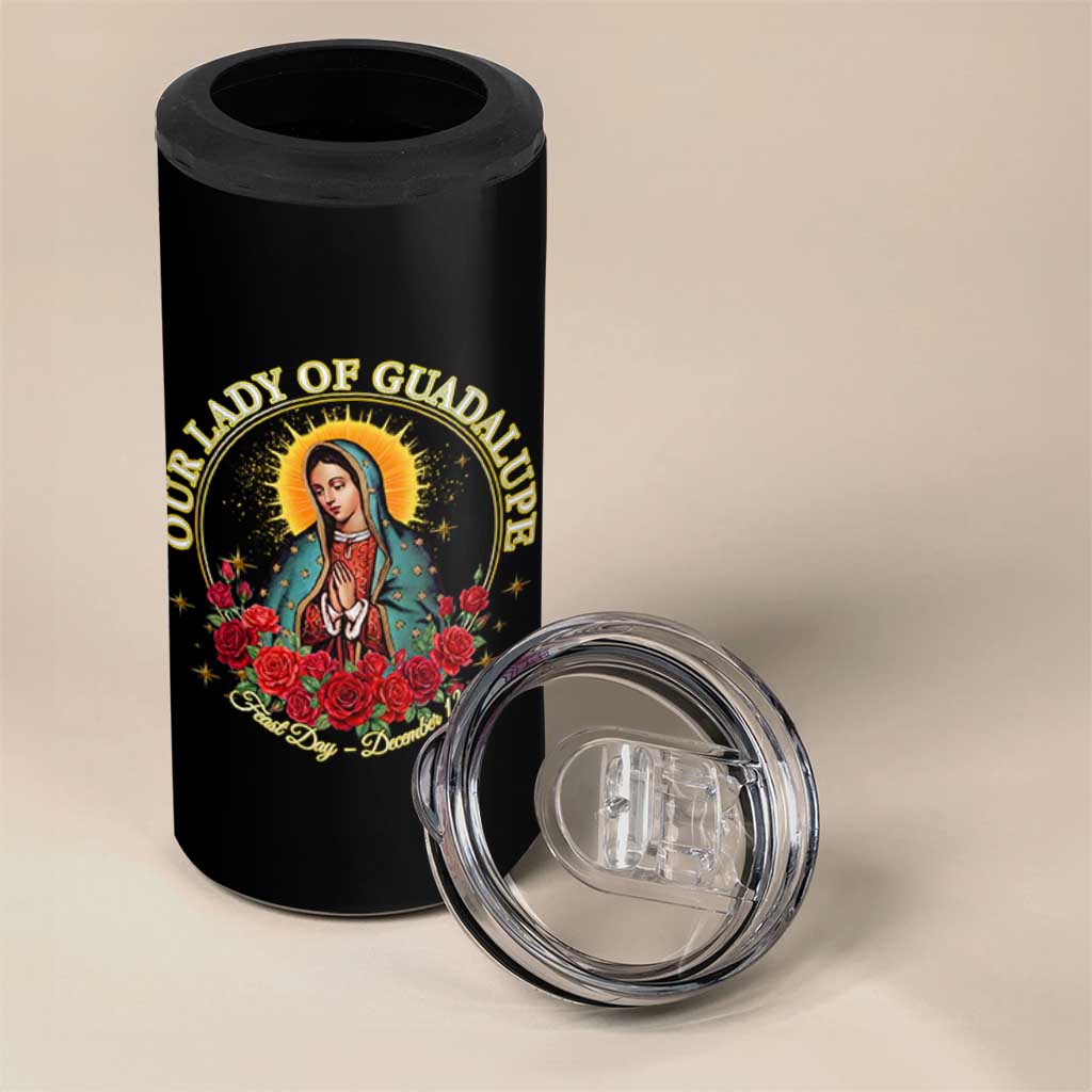 Virgen De Guadalupe Catholic 4 in 1 Can Cooler Tumbler Our Lady Of Guadalupe - Wonder Print Shop