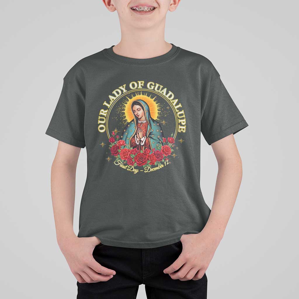 Virgen De Guadalupe Catholic T Shirt For Kid Our Lady Of Guadalupe - Wonder Print Shop