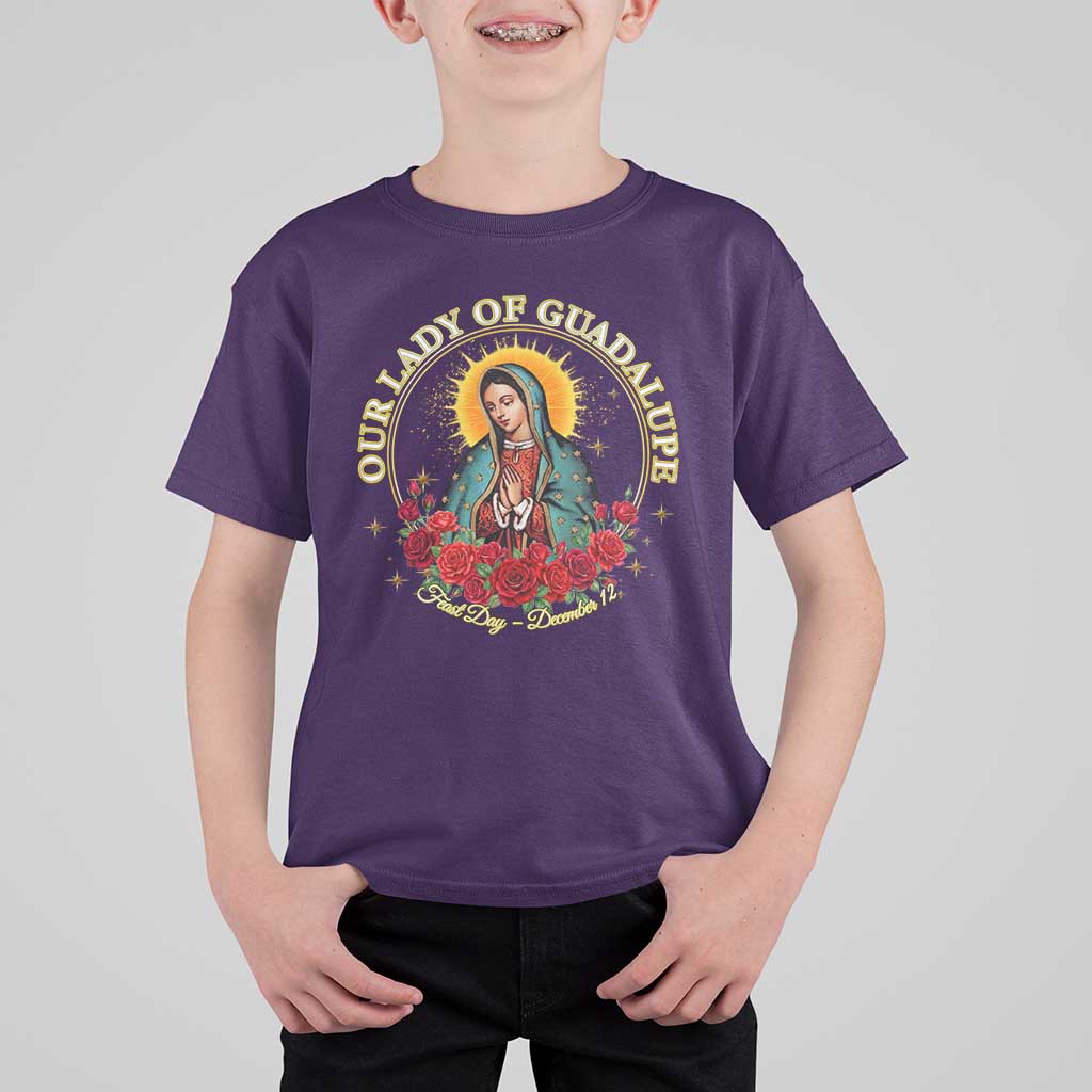 Virgen De Guadalupe Catholic T Shirt For Kid Our Lady Of Guadalupe - Wonder Print Shop