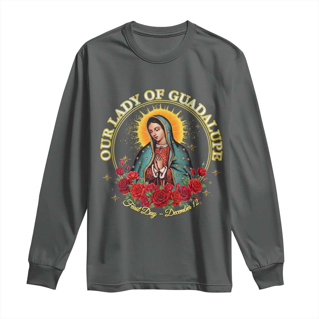 Virgen De Guadalupe Catholic Long Sleeve Shirt Our Lady Of Guadalupe - Wonder Print Shop