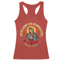 Virgen De Guadalupe Catholic Racerback Tank Top Our Lady Of Guadalupe - Wonder Print Shop