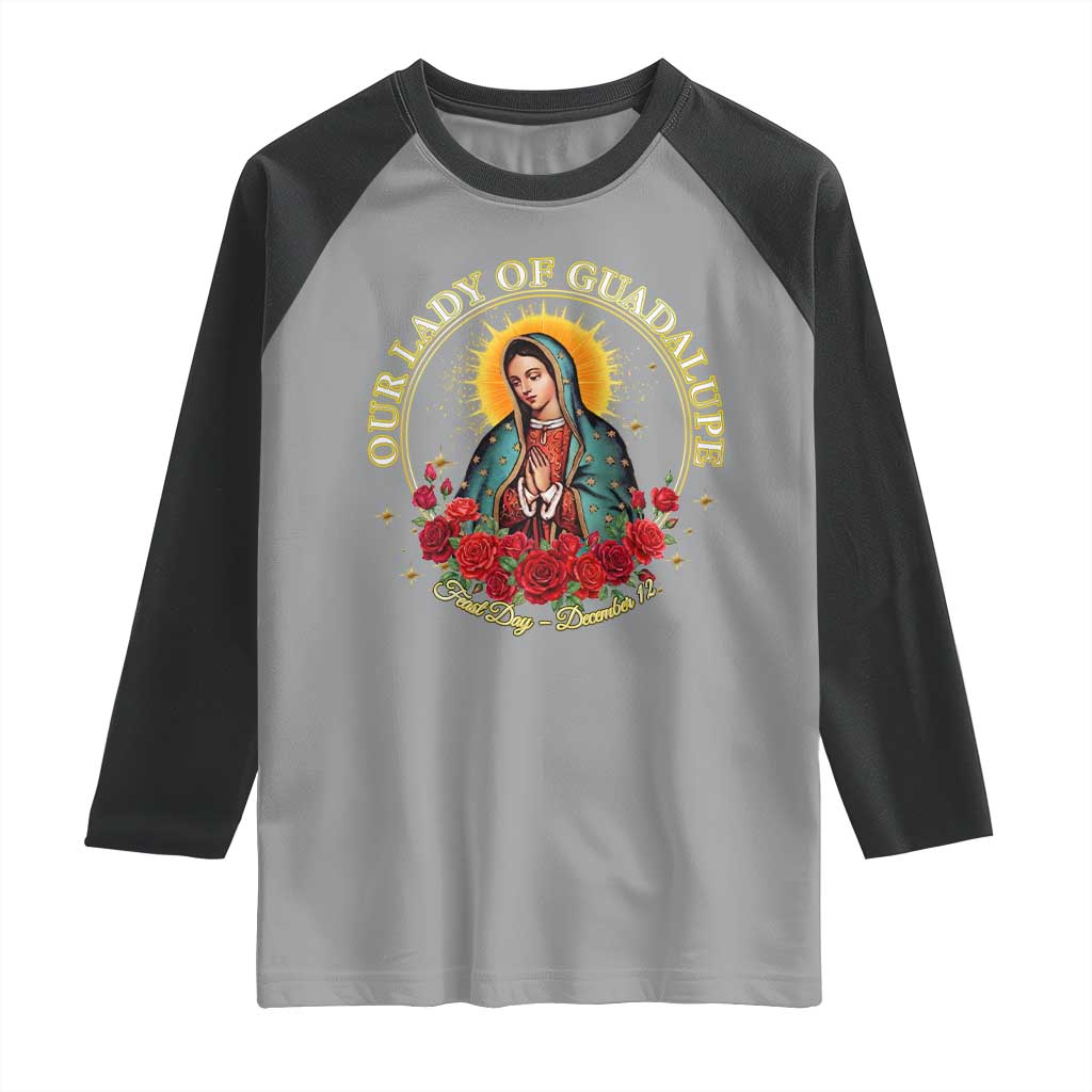 Virgen De Guadalupe Catholic Raglan Shirt Our Lady Of Guadalupe - Wonder Print Shop