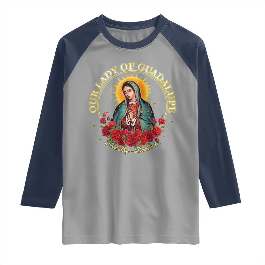 Virgen De Guadalupe Catholic Raglan Shirt Our Lady Of Guadalupe - Wonder Print Shop