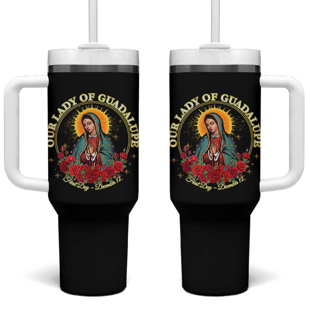 Virgen De Guadalupe Catholic Tumbler With Handle Our Lady Of Guadalupe - Wonder Print Shop