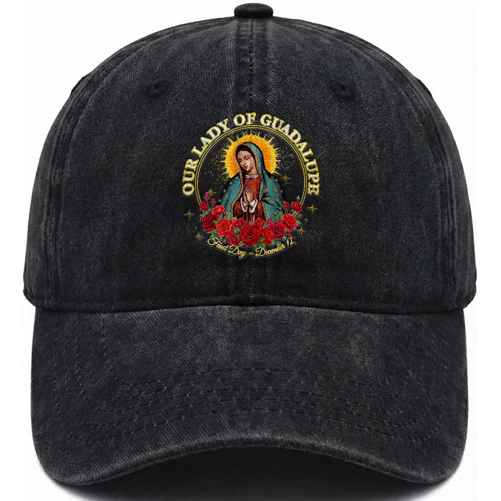 Virgen De Guadalupe Catholic Washed Cotton Baseball Cap Our Lady Of Guadalupe