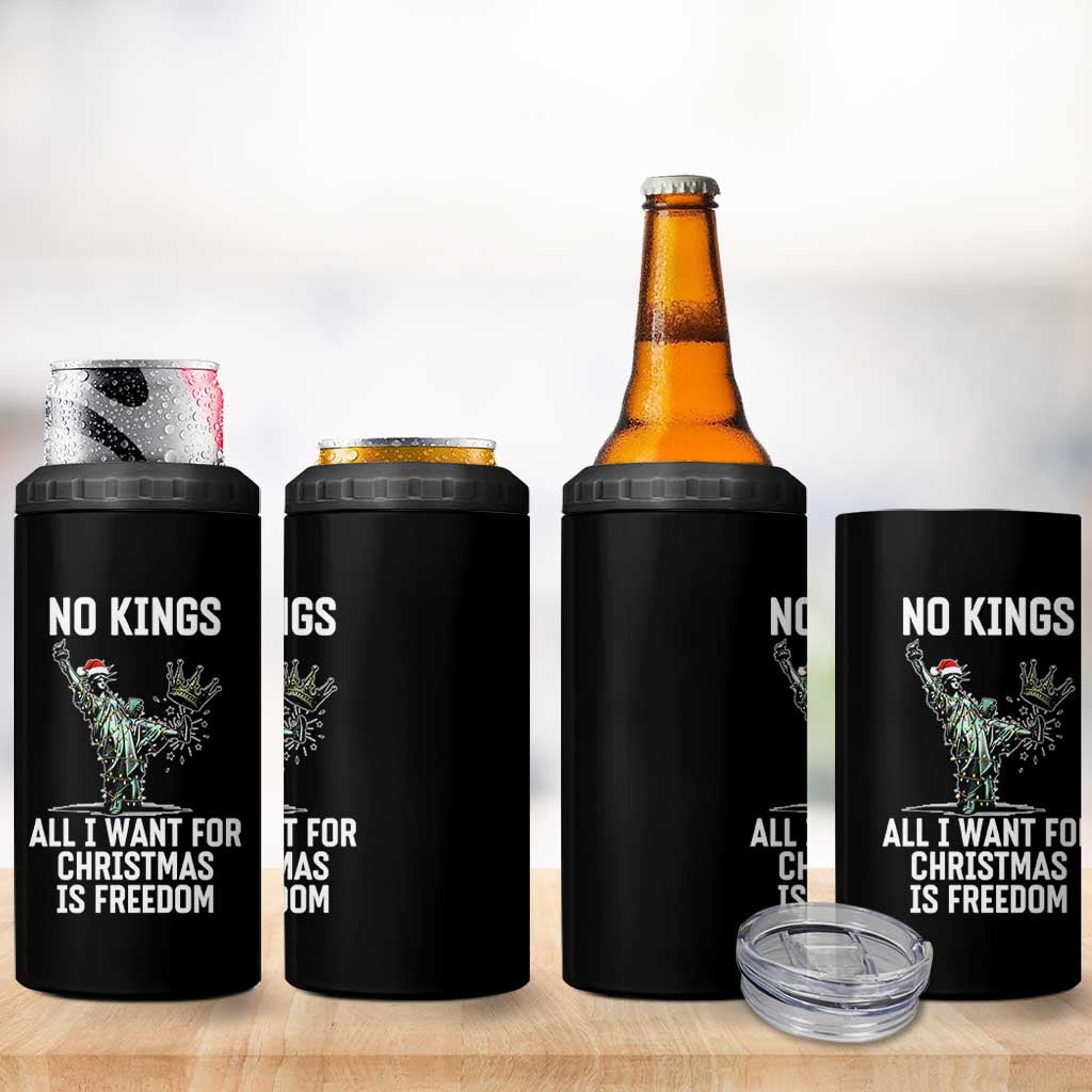 No Kings 4 in 1 Can Cooler Tumbler All I Want For Christmas Is Freedom - Wonder Print Shop