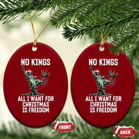 No Kings Ceramic Ornament All I Want For Xmas Is Freedom - Wonder Print Shop
