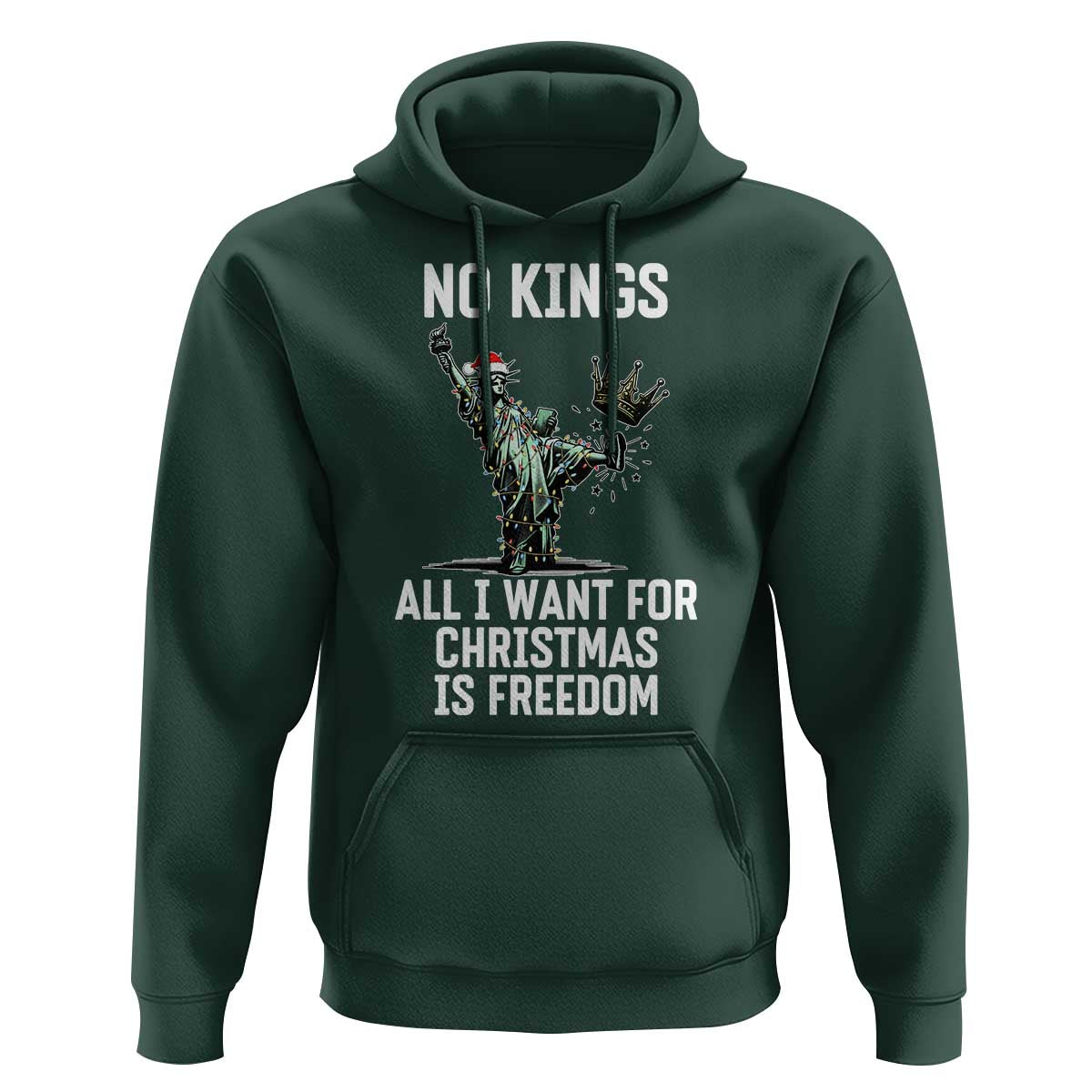 No Kings Hoodie All I Want For Christmas Is Freedom - Wonder Print Shop