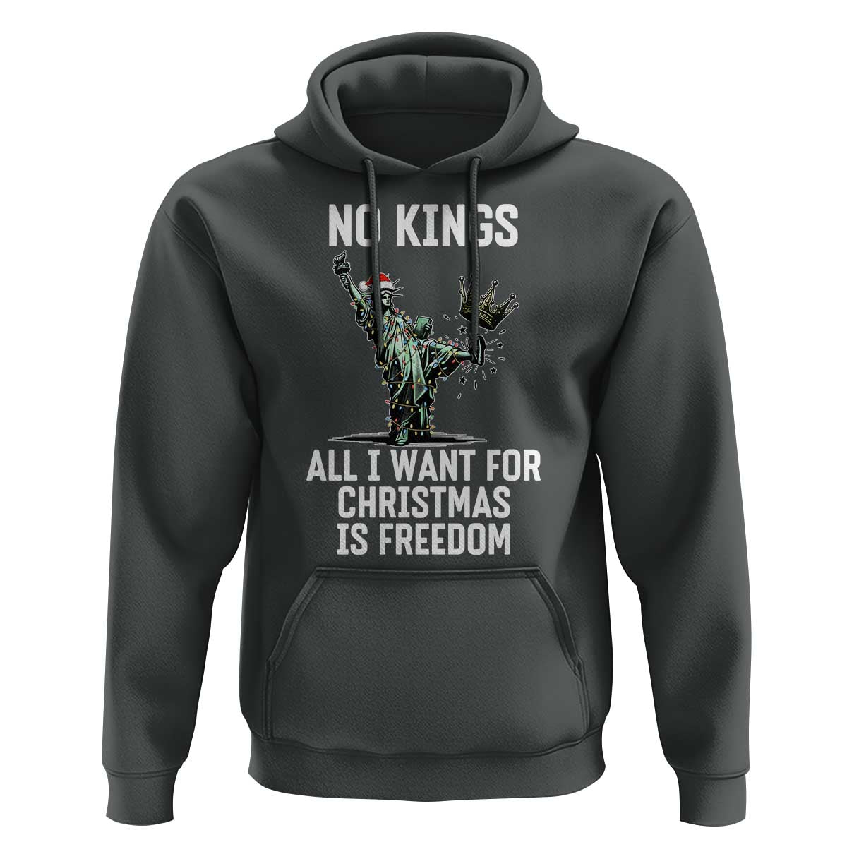 No Kings Hoodie All I Want For Christmas Is Freedom - Wonder Print Shop