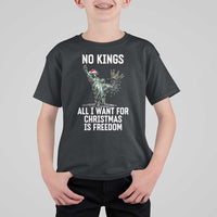 No Kings T Shirt For Kid All I Want For Christmas Is Freedom - Wonder Print Shop