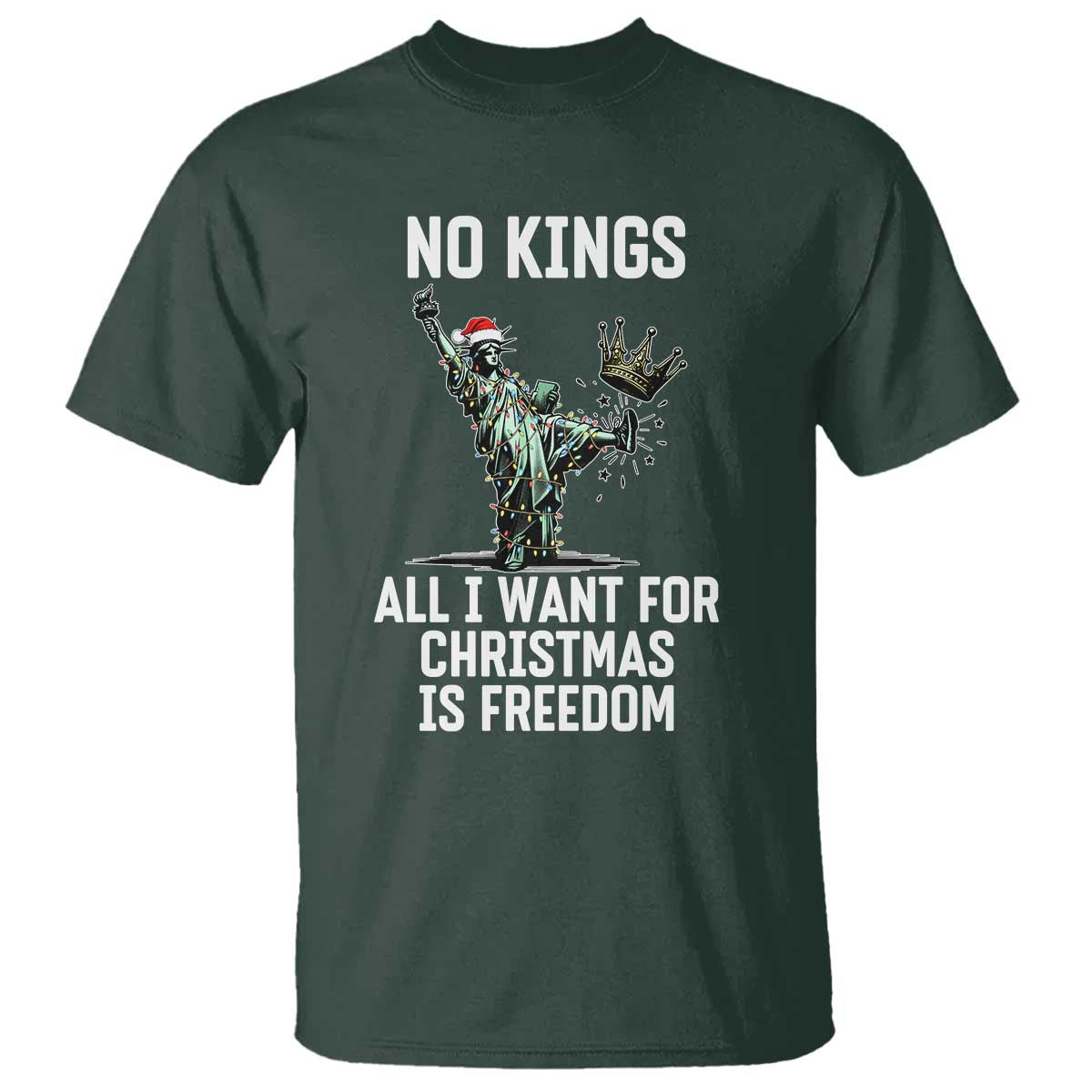 No Kings T Shirt All I Want For Christmas Is Freedom - Wonder Print Shop
