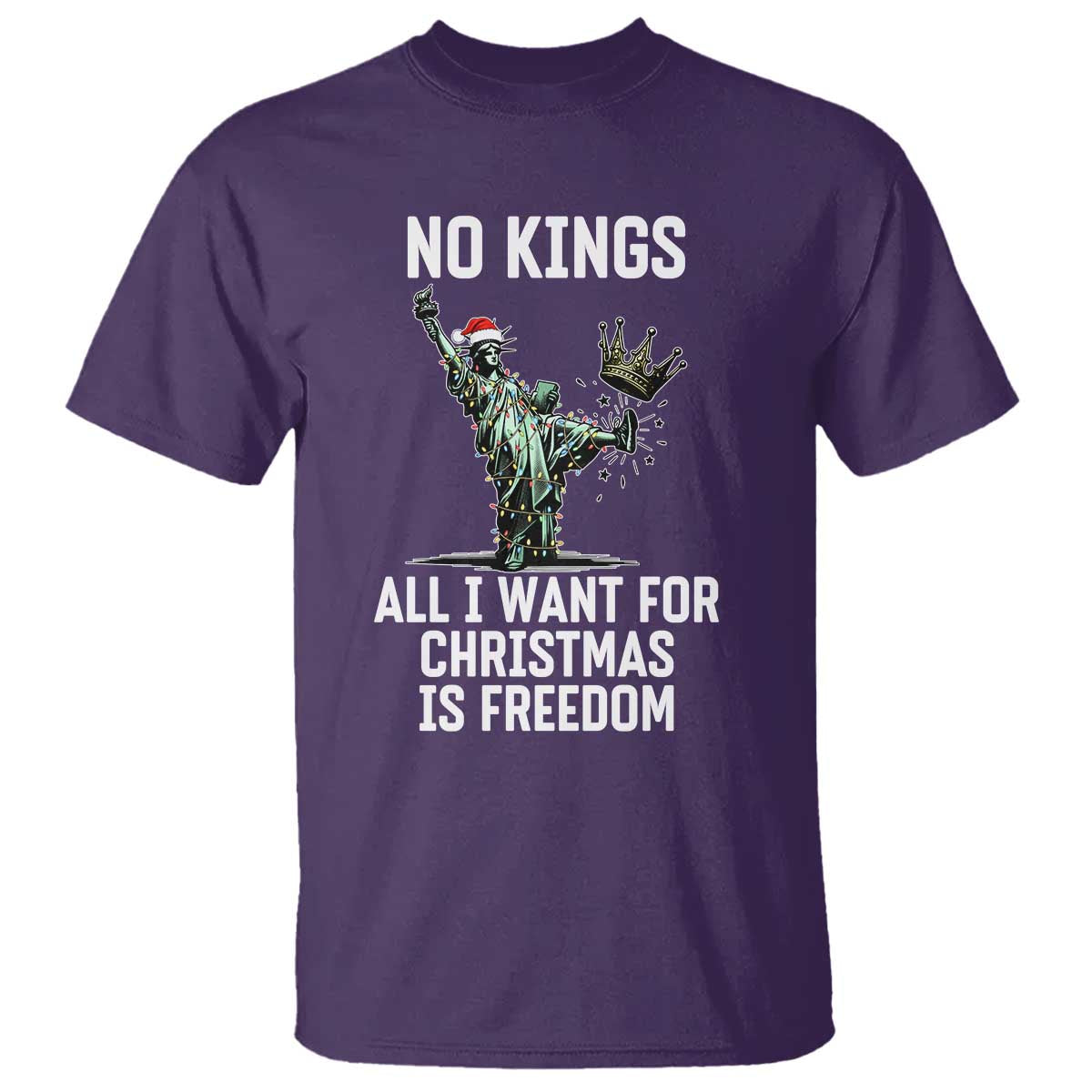 No Kings T Shirt All I Want For Christmas Is Freedom - Wonder Print Shop