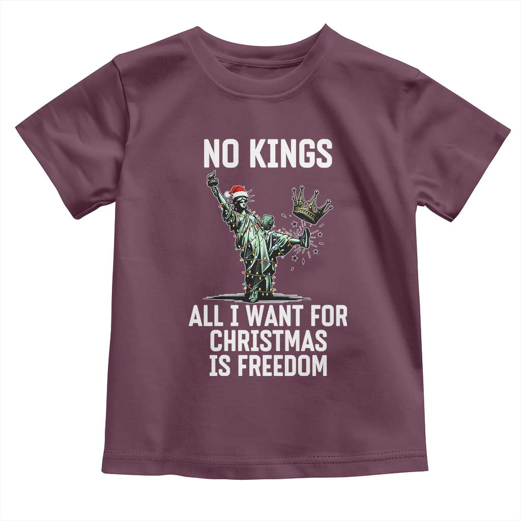 No Kings Toddler T Shirt All I Want For Christmas Is Freedom - Wonder Print Shop