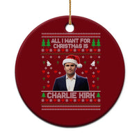 Charlie Kirk Xmas Ceramic Ornament Freedom Memorial Patriotic Christian Xmas - Wonder Print Shop