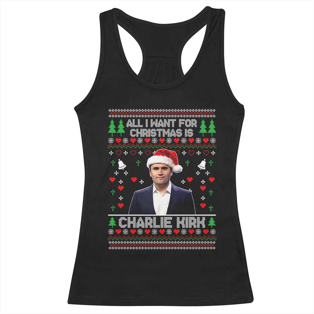 Charlie Kirk Christmas Racerback Tank Top Freedom Memorial Patriotic Christian Xmas - Wonder Print Shop