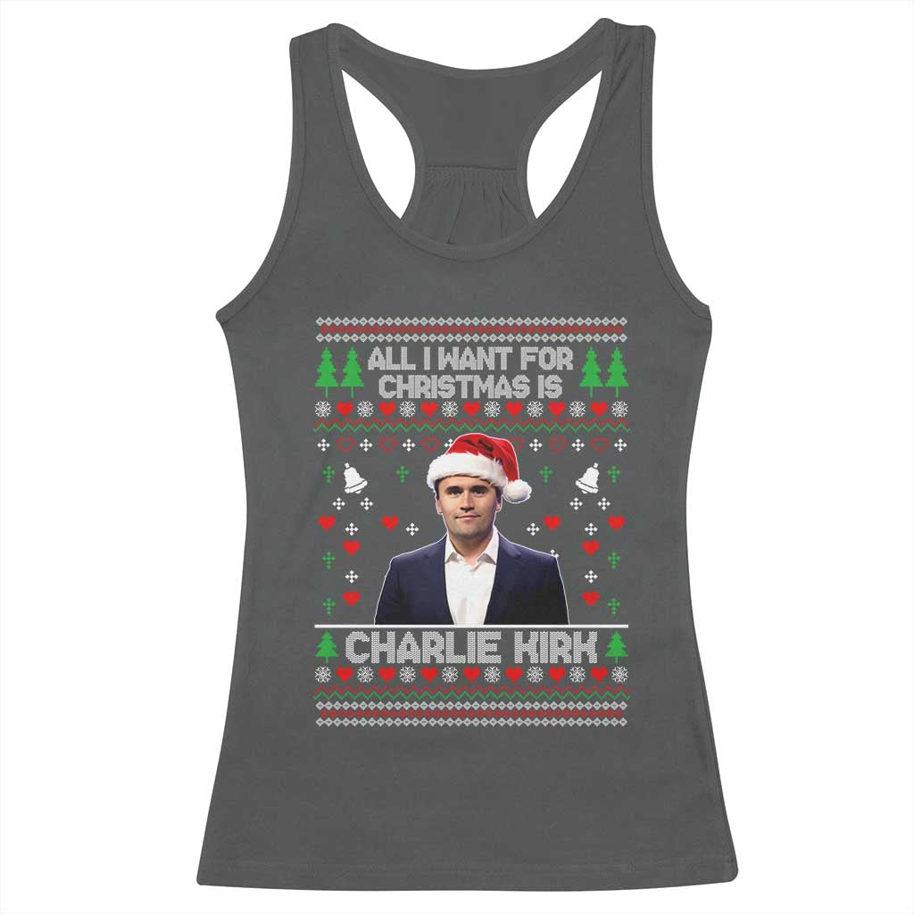 Charlie Kirk Christmas Racerback Tank Top Freedom Memorial Patriotic Christian Xmas - Wonder Print Shop