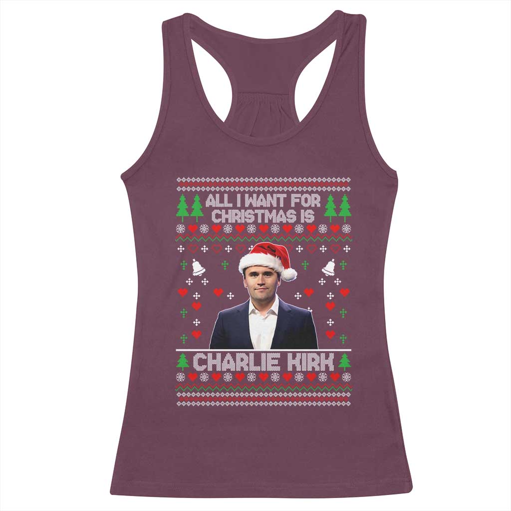 Charlie Kirk Christmas Racerback Tank Top Freedom Memorial Patriotic Christian Xmas - Wonder Print Shop