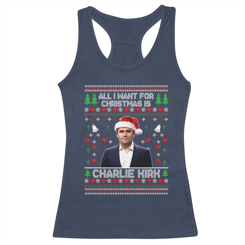 Charlie Kirk Christmas Racerback Tank Top Freedom Memorial Patriotic Christian Xmas - Wonder Print Shop
