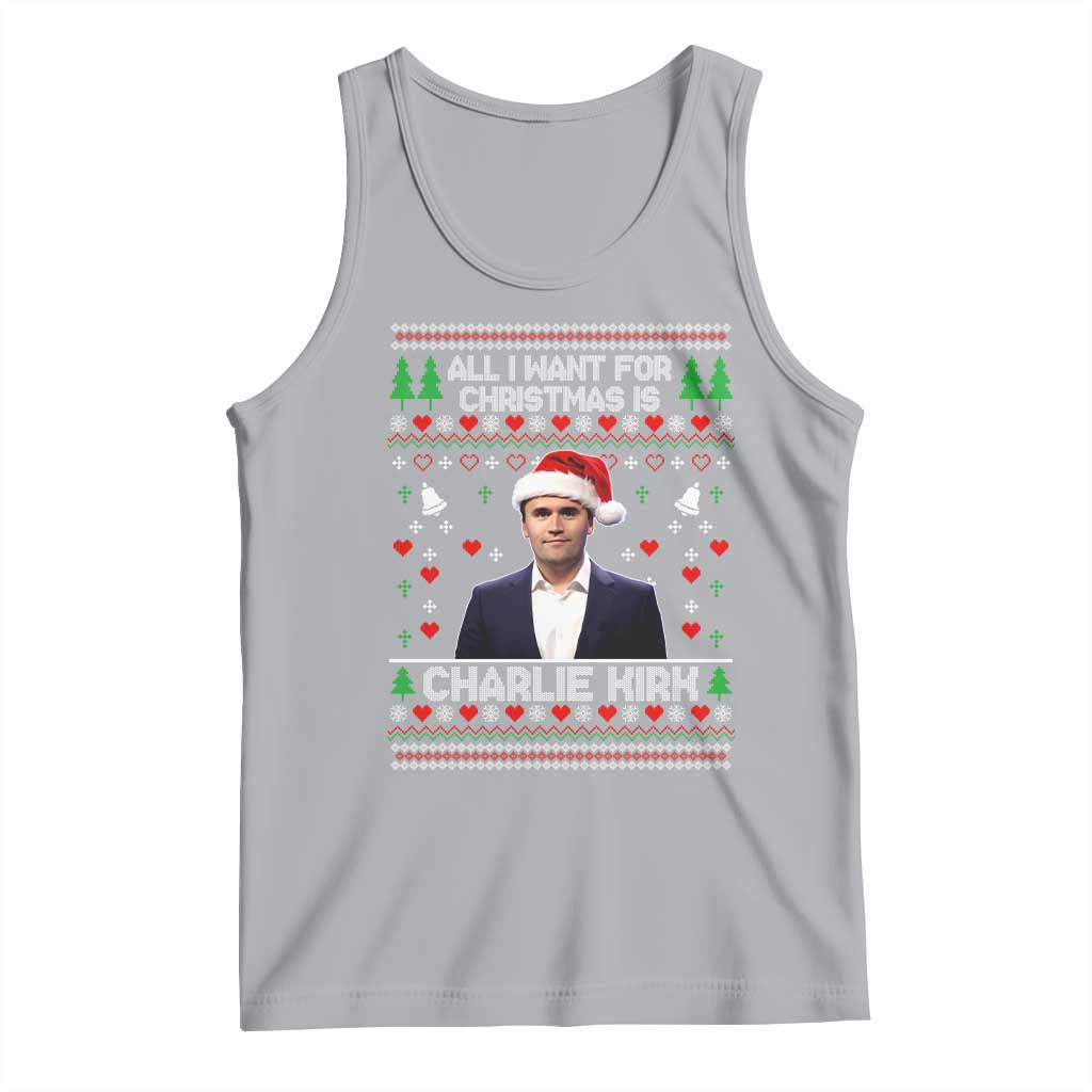 Charlie Kirk Christmas Tank Top Freedom Memorial Patriotic Christian Xmas - Wonder Print Shop