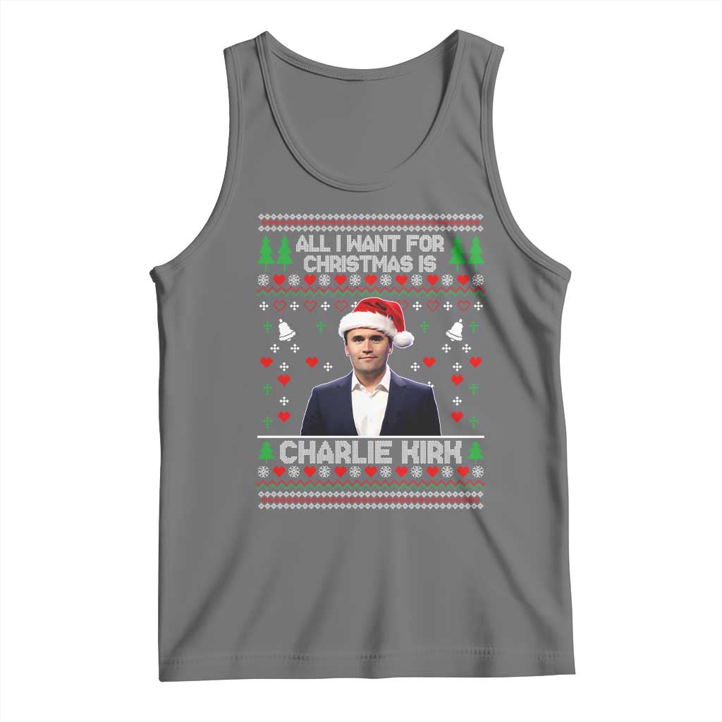 Charlie Kirk Christmas Tank Top Freedom Memorial Patriotic Christian Xmas - Wonder Print Shop