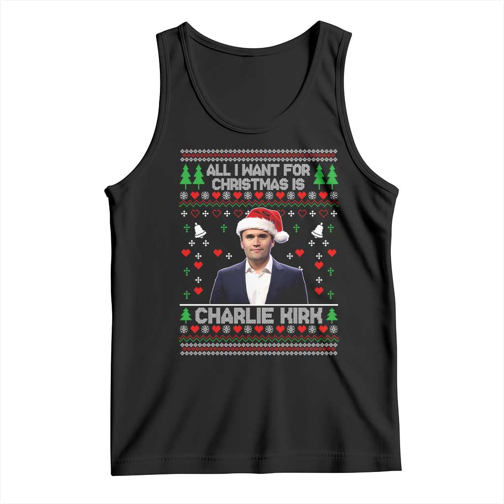 Charlie Kirk Christmas Tank Top Freedom Memorial Patriotic Christian Xmas - Wonder Print Shop