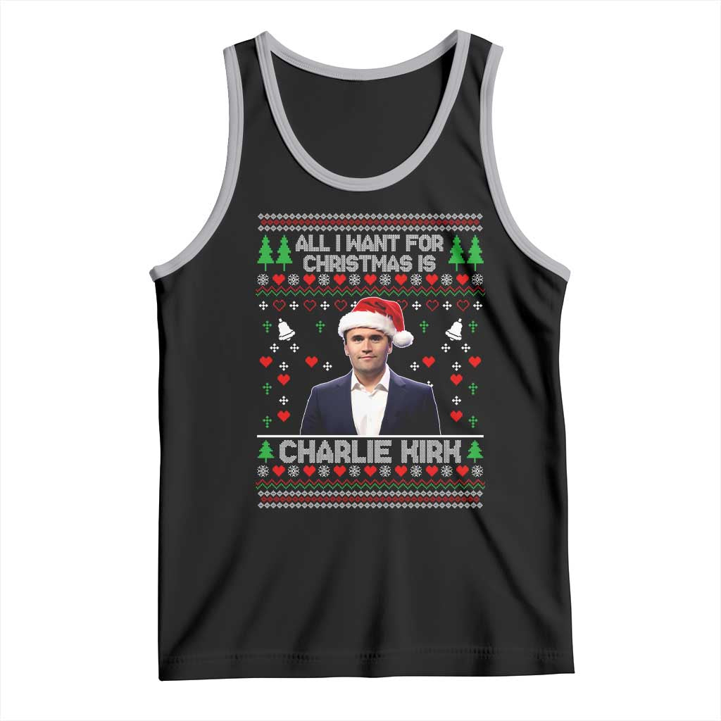 Charlie Kirk Christmas Tank Top Freedom Memorial Patriotic Christian Xmas - Wonder Print Shop