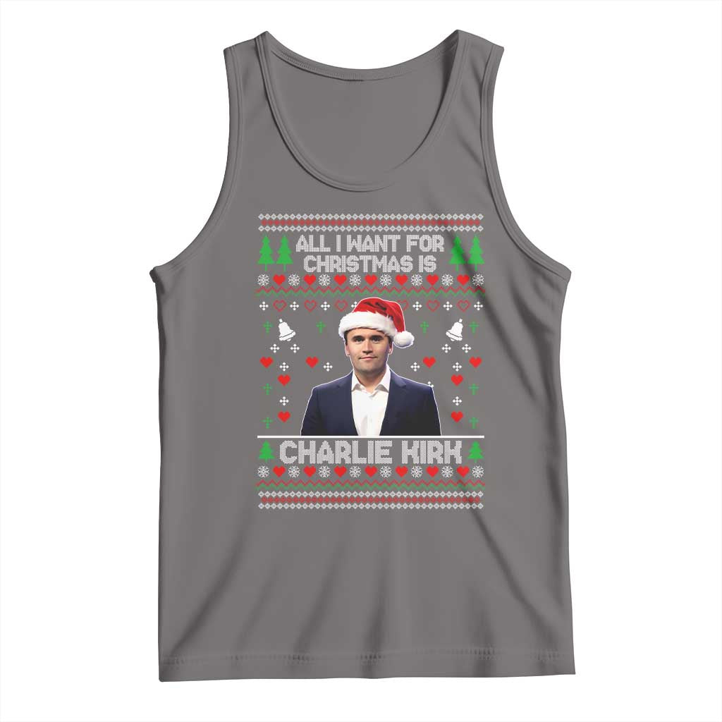 Charlie Kirk Christmas Tank Top Freedom Memorial Patriotic Christian Xmas - Wonder Print Shop