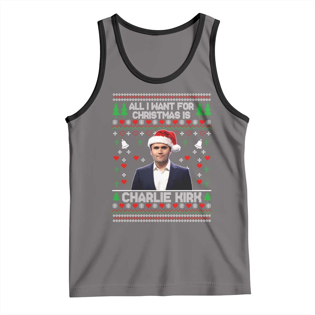 Charlie Kirk Christmas Tank Top Freedom Memorial Patriotic Christian Xmas - Wonder Print Shop