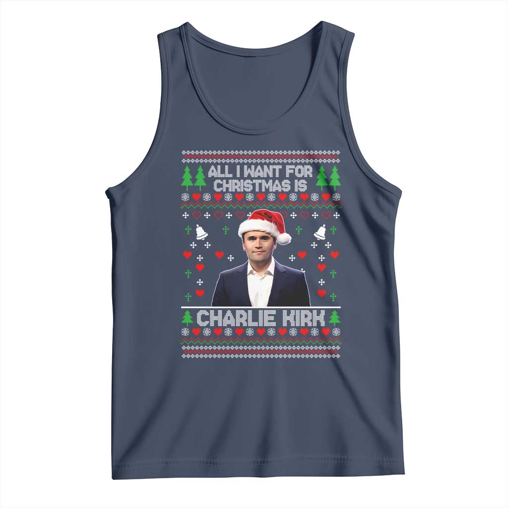 Charlie Kirk Christmas Tank Top Freedom Memorial Patriotic Christian Xmas - Wonder Print Shop