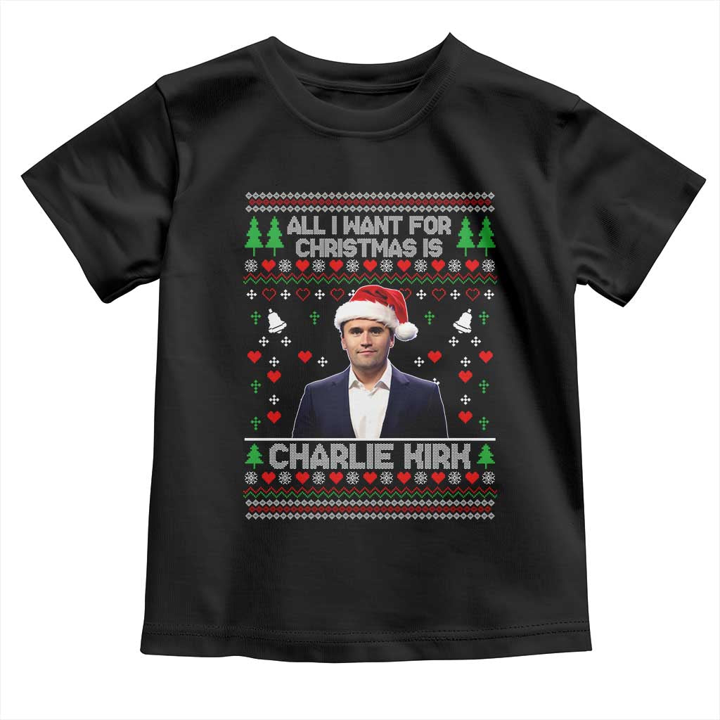Charlie Kirk Christmas Toddler T Shirt Freedom Memorial Patriotic Christian Xmas - Wonder Print Shop