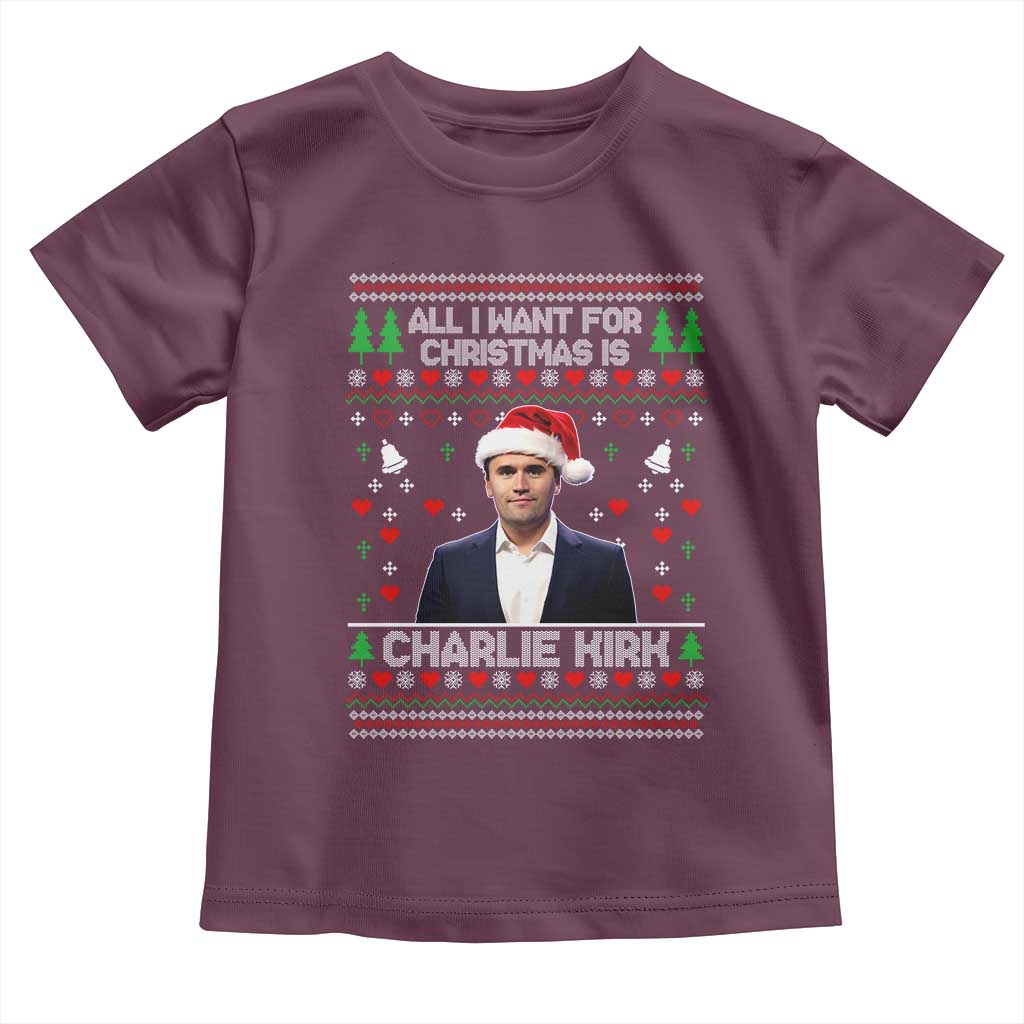 Charlie Kirk Christmas Toddler T Shirt Freedom Memorial Patriotic Christian Xmas - Wonder Print Shop