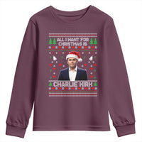 Charlie Kirk Christmas Youth Sweatshirt Freedom Memorial Patriotic Christian Xmas - Wonder Print Shop