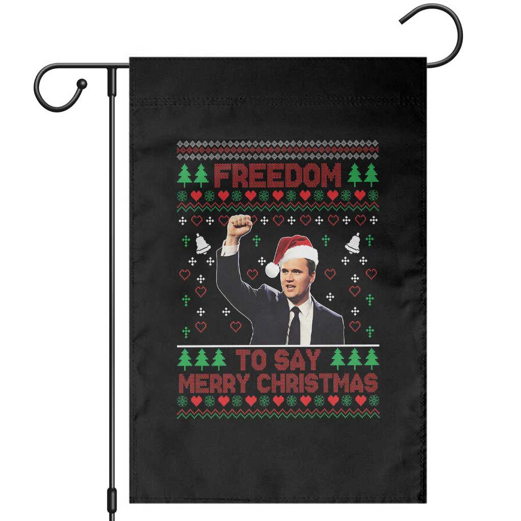 Charlie Kirk Christmas Garden Flag Freedom To Say Merry Christmas - Wonder Print Shop
